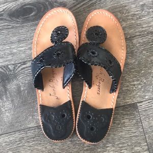 Matte Black Jack Rogers-Hampton Sandal